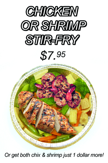 Stir Fry - Hot and Ready to eat wior with a lid to take home